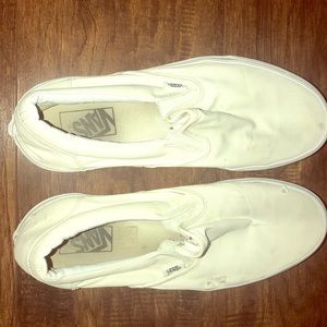 Men’s white slip ons!
